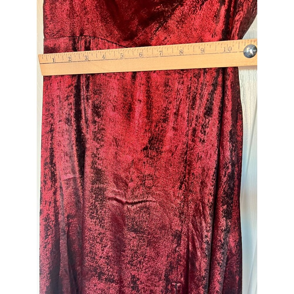 Lulus Shining Just For You Red Metallic Cowl Neck Maxi Dress Size Small - Picture 10 of 11